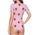 thumbnail image 4 of Naloa Strawberry And Heart Women's Short-Sleeved Onesie, One-Piece Swimsuit for Parties, dates, clubs - XX-Large, 4 of 9