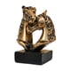 thumbnail image 2 of Escultura de cabeza de caballo doble, mascota de recuerdo de bendición, colección de escritorio Oro negro, 2 of 9