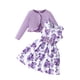 thumbnail image 2 of Conjunto de falda y cárdigan de punto de color liso para niños, chaqueta y tirantes, vestido estampado, conjunto deportivo informal de dos piezas de poliéster para niños., 2 of 5