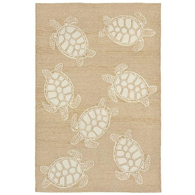 Trans Ocean CAPR8163412 Capri Hand Tufted Everywear Rugs, 1634-12 Turtle Neutral - 24 in. x 8 ft.