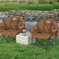 thumbnail image 3 of NAIZEA Heavy Duty Extra Large Portable Camping Chair with Cup Holder for Adults Outdoors, Brown, 3 of 13