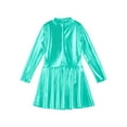 thumbnail image 6 of iiniim Girls Bronzing Long Sleeve Zipper Closure Leotard Dress Figure Ice Skating Ballet Dancewear Dresses, 6 of 7