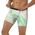 thumbnail image 3 of Picia Green And Gold Abstract Marble Pattern Men's Athletic Long Leg Briefs , Performance Stretch Underwear，Moisture-Wicking, 3 of 7