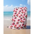 thumbnail image 4 of Strawberry Beach Towels Oversized Super Absorbent, Pink Spring Summer Rustic Floral Fruit Lightweight Bath Towel Quick Dry Sets For Bathroom/Pool/Rv Camping/Beach Play/Gym Room/Picnic 31"x62", 4 of 8
