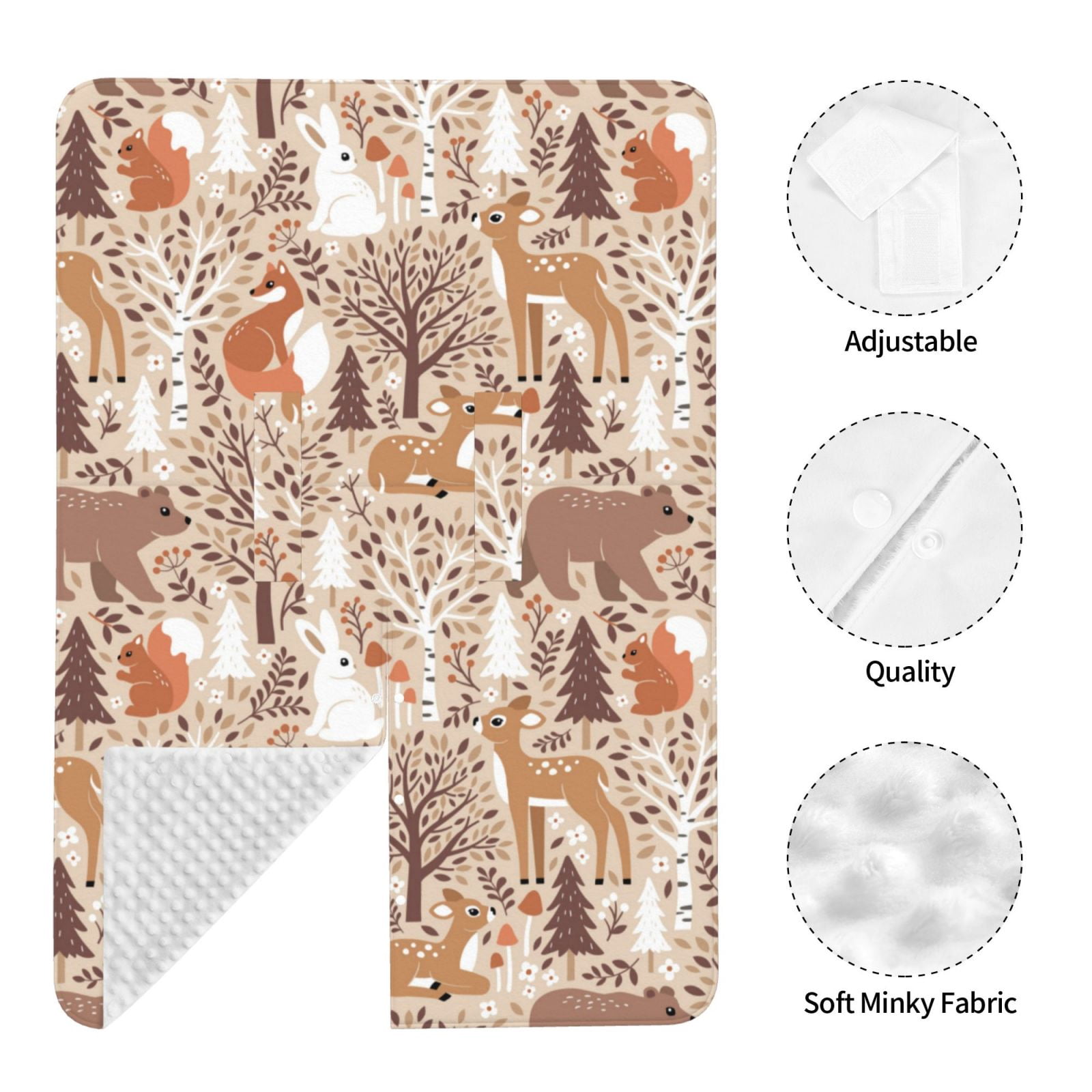 Car Seat Cover Baby - Woodland Animals in Neutral Tones Breathable Infant Car Seat Cover for Baby Carseat, Lightweight Comfort Baby Essentials Must Haves Newborn Stuff for Girl Boy