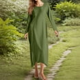 thumbnail image 5 of Casual Dresses For Women Elegant A Line Long Sleeve Dress For Daily Wear And Flattering Fit Versatile Style For Spring And Fall Tunic Long Sleeve Long Dress Casual Tunic Dress Loose Dresses Slit Maxi, 5 of 9