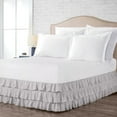thumbnail image 2 of CCNY 21" Inch Drop Multi Ruffled Bed Skirt California King Size 100% Microfiber Made Light Grey Color, 2 of 6