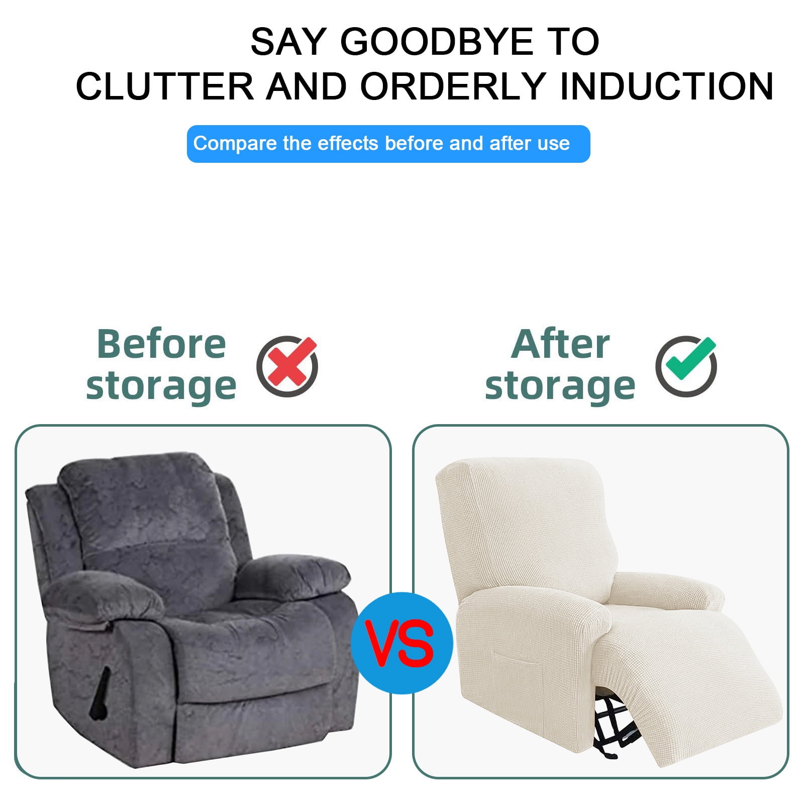 Dianli Thick Fleece Sofa Cover, Full Coverage Stretch Protector for Recliner or Couch, Pet and Kid Friendly, Non-Slip, Easy Care, All-Inclusive Design, Black/Gray/Coffee/Beige/Red Gift