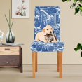 thumbnail image 4 of Yayeee 2 Pack Dining Chair Covers Stretch Parson Chairs Slipcovers Seat Protector, Blue Garden Pattern, 4 of 6