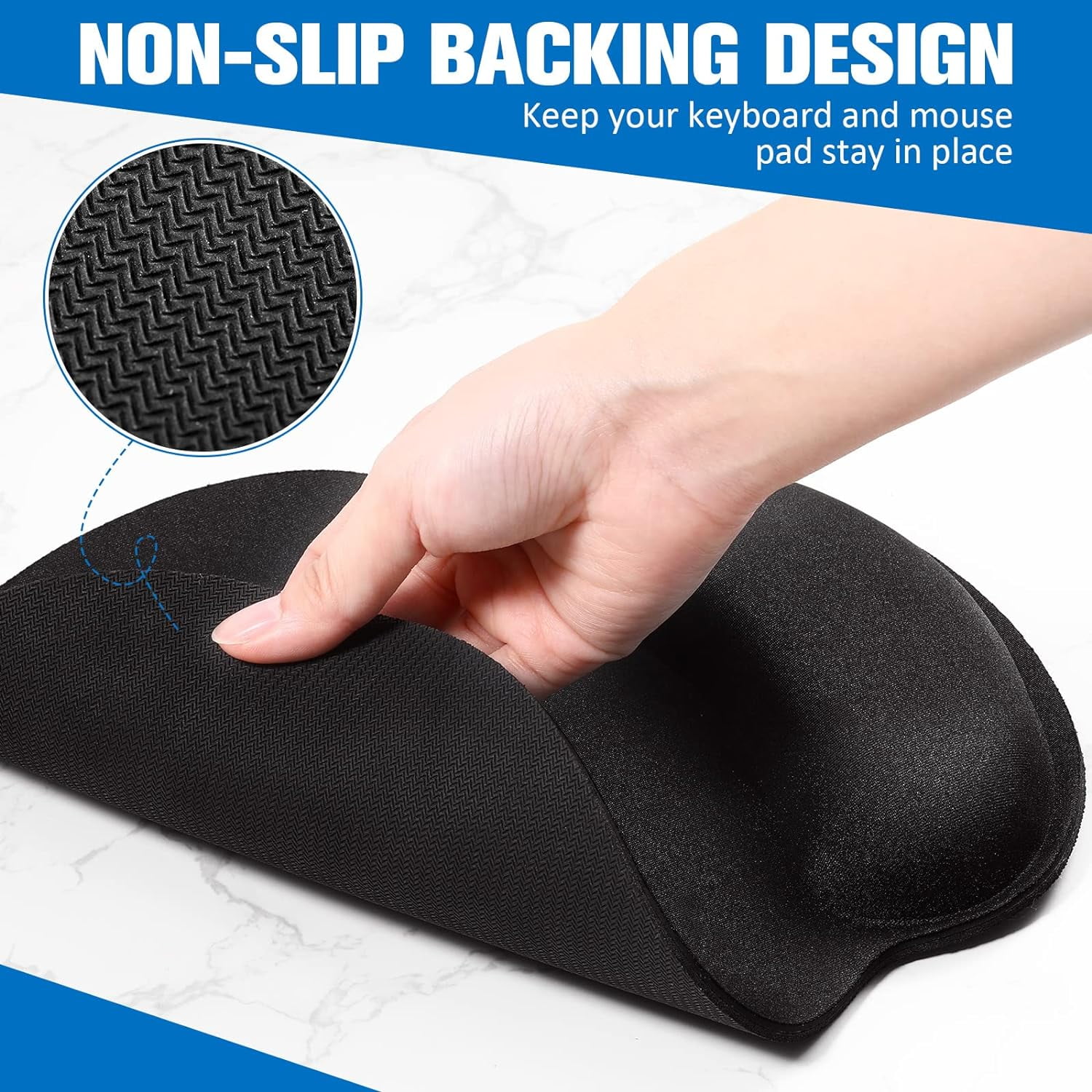 8 Pcs Ergonomic Mouse Pad and Keyboard with Wrist Support Set Soft Smooth Gel Rest Comfortable Memory Foam for Easy Typing Gaming Computer Laptop Office Home