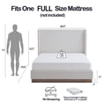 thumbnail image 4 of Noble House Hosford Full Boucle Upholstered Wingback Bed, Wood Base Platform Bed with Headboard, Oat, 4 of 8