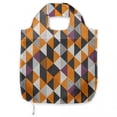 thumbnail image 1 of Geometric Reusable Portable Bag, Colorful Triangles and Diagonal Squares Forming Abstract Mosaic Art Shapes, Fabric Market Bag Sturdy Easy to Clean Foldable Slim Design, Multicolor, by Ambesonne, 1 of 4