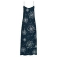 thumbnail image 4 of USSUMA Sundresses for Women Casual Summer Bohemian Spaghetti Strap Long Dandelion print Maxi Womens Shirt Dresses Beach Crewneck Sleeveless Plus Size Wedding Guest Sun Dress, 4 of 4