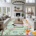 thumbnail image 4 of Easter Area Rugs Collection 5'x8', Spring Watercolor Bunny Eggs Wooden Grain Green Non Slip Indoor Rectangle Throw Runner Rug Floor Mat Carpet for Living Room Dining Table Bedroom Nursery, 4 of 9