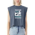 thumbnail image 2 of EcoLoom Trust Me I'm a Softwave Developer Cap Sleeve Muscle Crop Shirt Women Sleeveless Baby Tee, 2 of 5