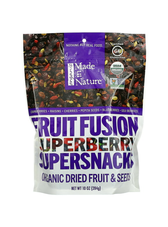 Made in Nature Organic Dried Fruit & Seeds, Organic Fruit Fusion Superberry Supersnacks, 10 oz (284 g)