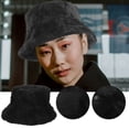 thumbnail image 3 of Sombrero de cubo para mujer, gorro cálido y esponjoso, gorra de pescador, sombrero de cubo informal, decoración, 3 of 6