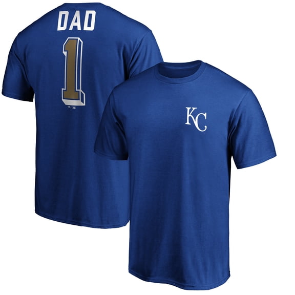 Men's Royal Kansas City Royals Number One Dad T-Shirt