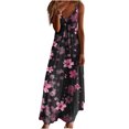 thumbnail image 2 of Puntoco Vestidos Mujer Moda Elegante Verano Casual Sólido V-Cuello Camis Vestido Largo Sin Mangas, 2 of 5