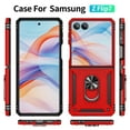 thumbnail image 4 of ELEHOLD Hybrid Rugged Case for Samsung Galaxy Z Flip 7 2025 ,  Metal Magnetic 360° Rotating Ring Holder Kickstand Shockproof Heavy Duty Case for Samsung Galaxy Z Flip 7,Red, 4 of 8