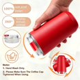 thumbnail image 4 of 12.6 oz Travel Coffee Mug Stainless Steel Vacuum Cup, Leak Proof Reusable Double Walled Coffee Tumbler for Iced and Hot Drinks Red, 4 of 6