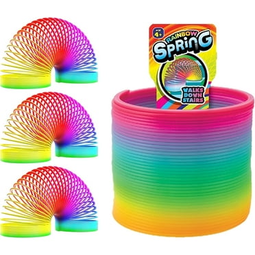 JA-RU Big Magic Rainbow Color Spring (3 Pack) Slinky Toy, Party Favor for Kids. W-1702-3