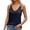 Blue, variant on Women Casual V Neck Sleeveless Double Top With Straps Solid Color Fashionable Summer, L, Red