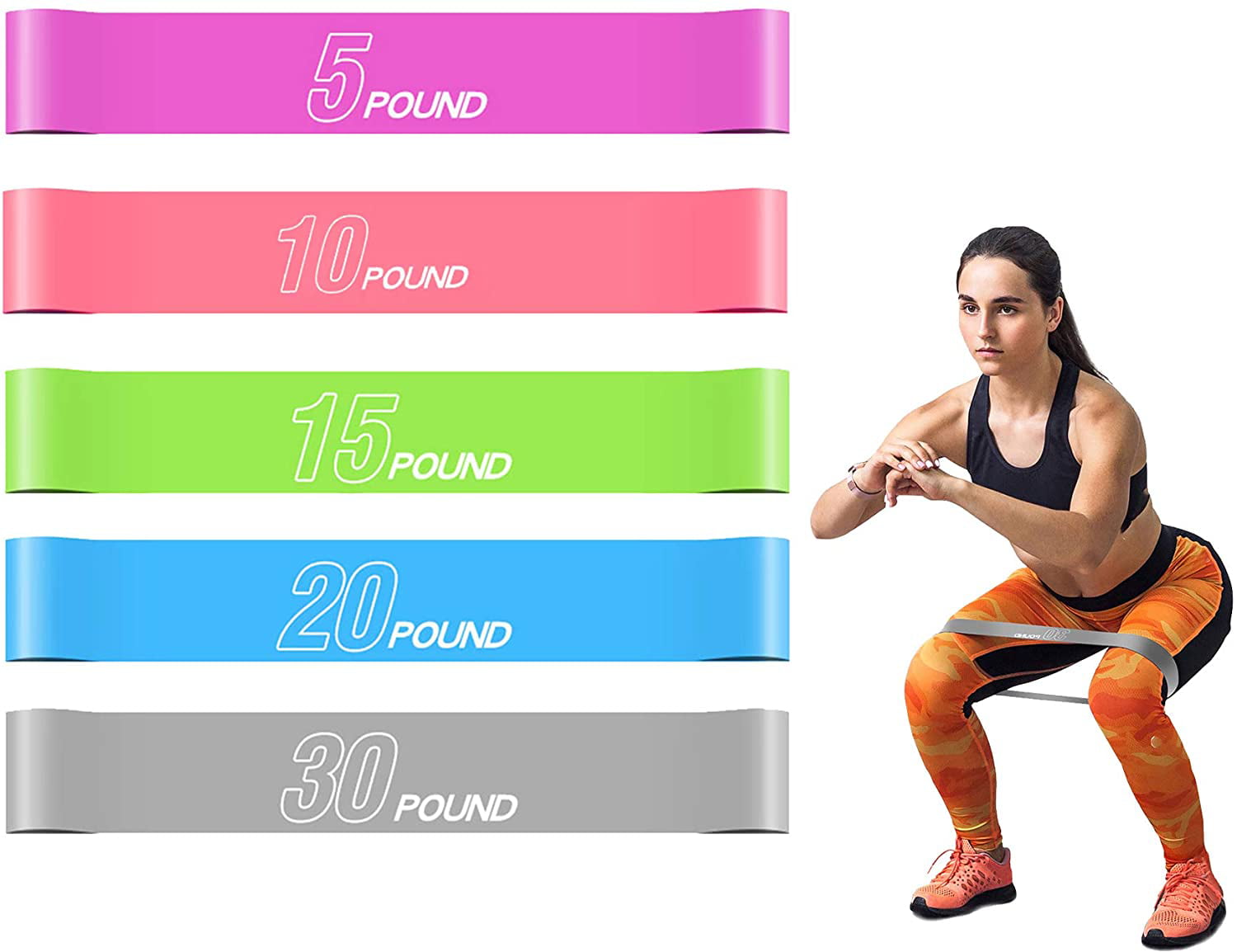 Resistance Bands Latex Loop Exercise Booty Sport Fitness Home Gym Leg Squat Home 