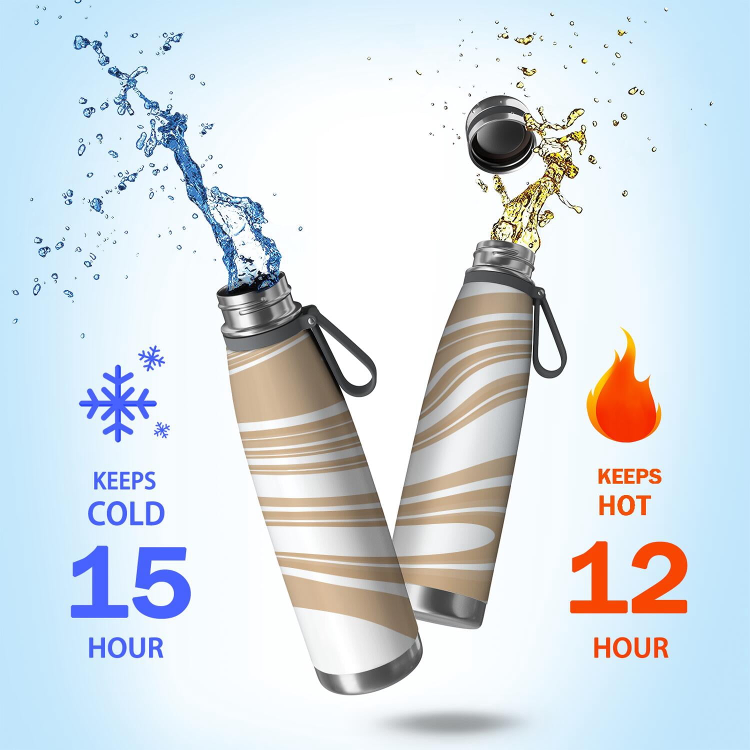 29oz Insulated Water Bottle with Tea Infuser, Stainless Steel Travel Mug, Liquid & Marble Print
