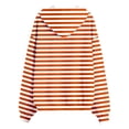 thumbnail image 4 of XIAONU Womens Hoodies Striped Printed Zip Up Drawstring Hooded Sweatshirt Waist Tie Long Sleeves Comfortable For Outdoor Sports Hoodie, 4 of 4
