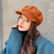 thumbnail image 4 of Gorra de repartidor de periódicos para mujer, de mezcla de lana, estilo retro, de color sólido, a la moda, estilo Gatsby, con visera para taxista, para mujer, 4 of 6