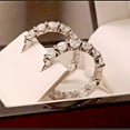 thumbnail image 2 of Silver Shop 3.00 Ct Round Cubic Zirconia Women's Hoop Earrings 14K White Gold Finish, 2 of 2