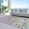thumbnail image 6 of Addison Rugs Chantille Indoor/Outdoor Transitional Stripes Green Washable Rectangle Rug, 3' x 5', 6 of 6