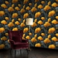 thumbnail image 2 of Peel and Stick Wallpaper Metallic Gold Ginkgo Leaves Vines Matte Charcoal Wall Mural 23.6in x 9.8ft Self Adhesive Removable Wall Paper Renter Friendly Wallpaper for Nursery Bedroom Cabinets, 2 of 8