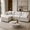 Beige, variant on 105" Modular Sectional Couch, 3-Seater Soft Chenille L-Shaped Sofa with Ottoman, Upholstery Sofa Couch with Pocket Coil & High-Density Foam for Living Room