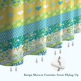 thumbnail image 6 of Blue Pioneer Flower Striped Pattern Shower Curtain 72"x84" ,Bathroom Decorative Shower Curtains Set with 12 Hooks,Modern Waterproof Washable Shower Curtain, 6 of 6