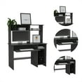 thumbnail image 6 of Tuhome Charcoal Modern Engineered Wood Compu 120 Desk With Hutch, 6 of 11