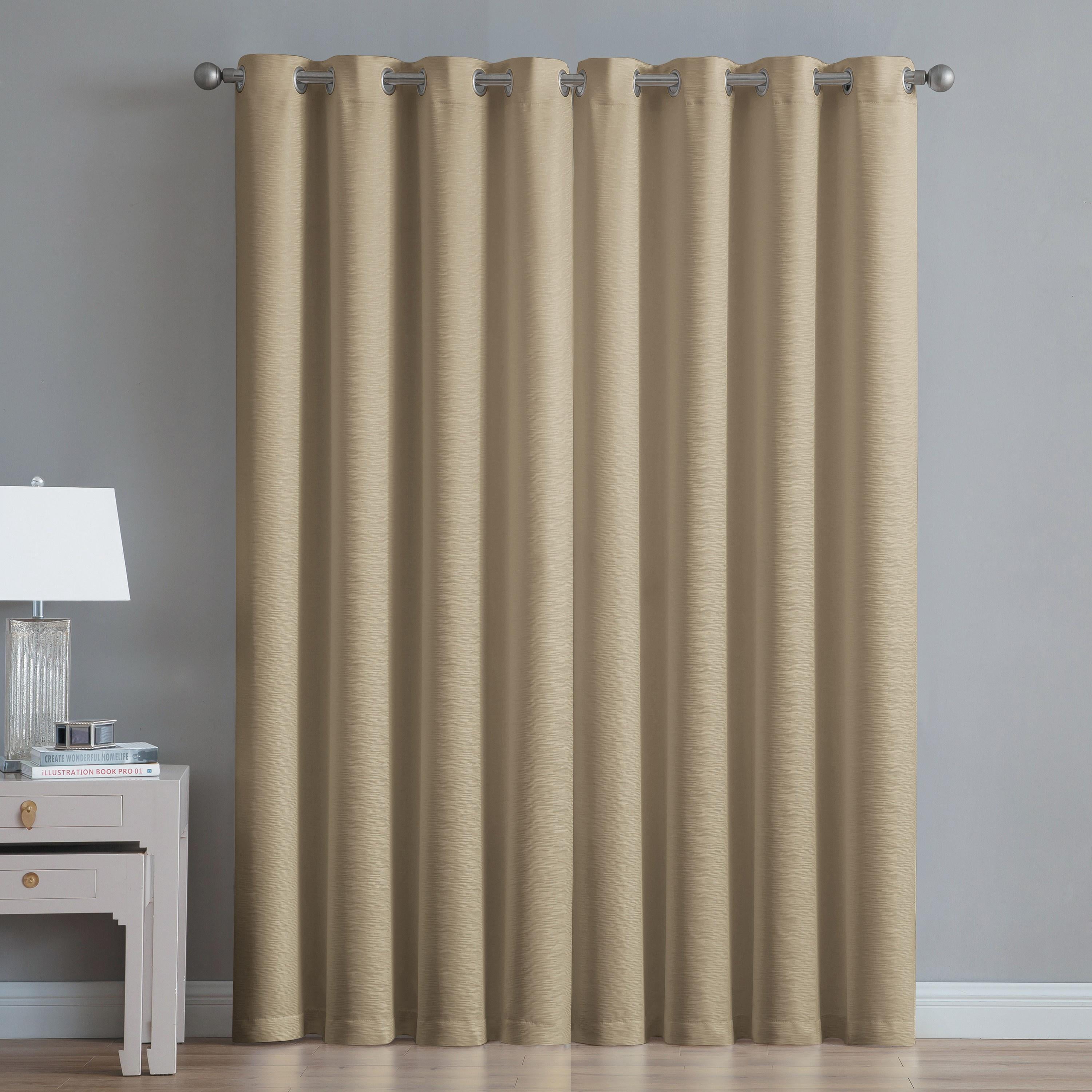 VCNY Home Agnes Taupe Solid Grommet Blackout Curtain Panel,