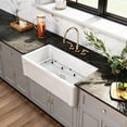 thumbnail image 2 of Gourmetier KGPF331810YHC 33" Fireclay Farmhouse Kitchen Sink, Glossy White, 2 of 5