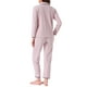 thumbnail image 3 of Conjunto de pijama para mujer INSPIRE CHIC de felpa de franela, con botones, de manga larga, con cuello de muesca, pantalones con bolsillos, ropa de descanso y pijama, XS, rosa, 3 of 6