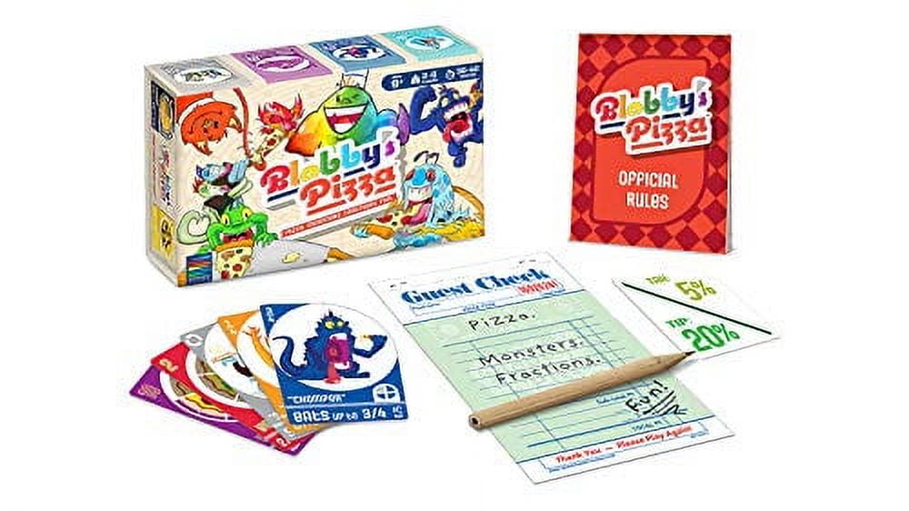 Blobby's Pizza - Math Card Game, Crazy Fun Strategic Pizza Eating Contest Between Cute Monsters! Ages 9+, 2-6 Players