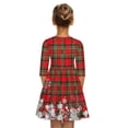 thumbnail image 2 of Christmas Parent-child Dress Round Neck Knee-length Checked/Starry Sky/Snowflake Printed Skirt, 2 of 2