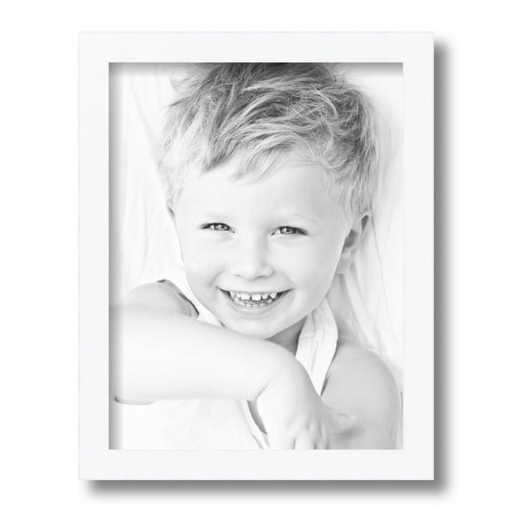 ArtToFrames 10x13" Satin White Picture Frame, White Wood Poster Frame, with Regular Glass and Foam Backing 3/16 inch (FBPL-4655)
