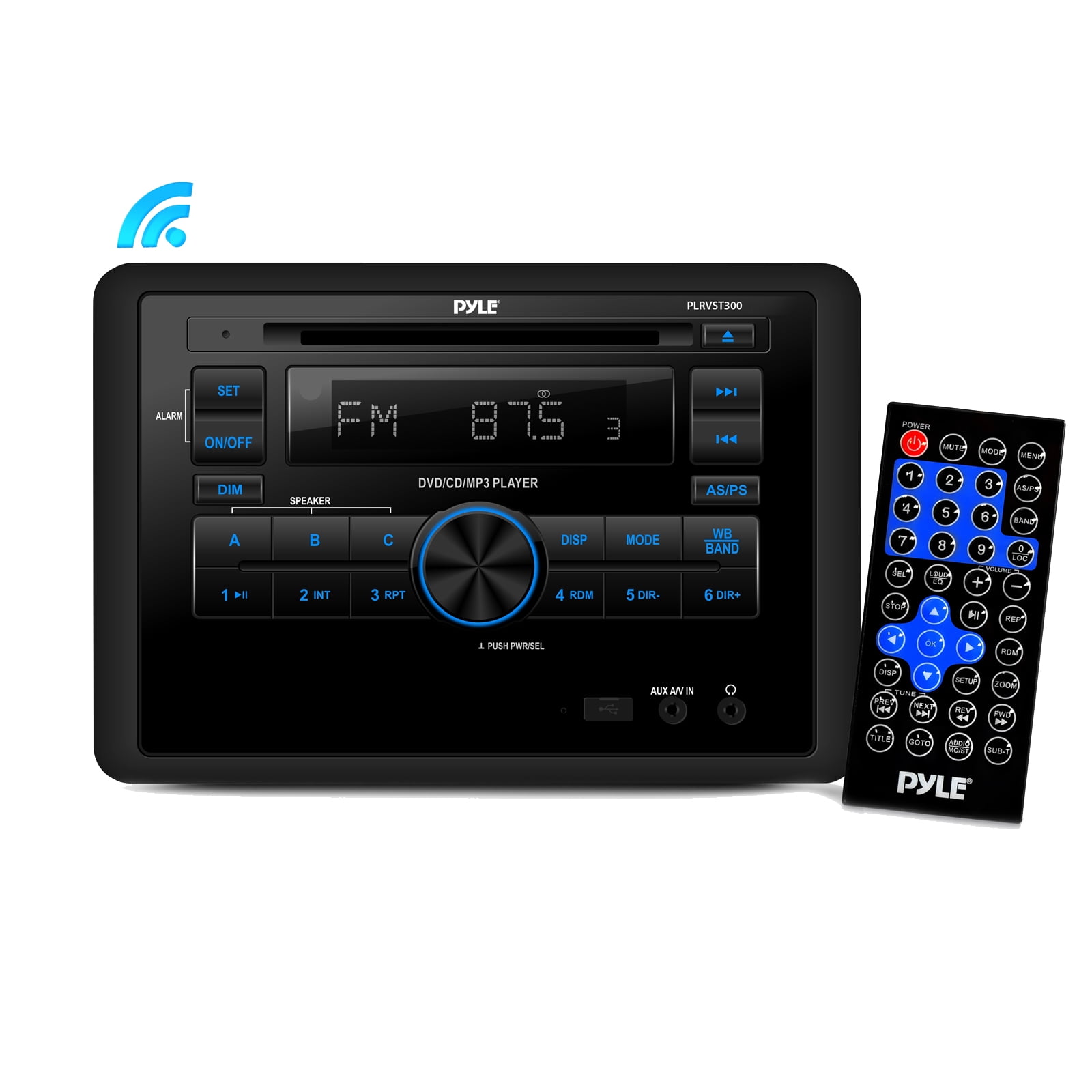Rv Wall Mount Bt Audio Receiver A V Stereo Headunit Cd Dvd Player Usb Reader
