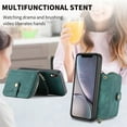 thumbnail image 4 of ShellTech Phone Case for iPhone xr Zipper Wallet Cover with Credit Card Holder Slot Shoulder Crossbody Strap Cell Women Girls Men,Green, 4 of 12