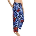 thumbnail image 2 of Disketp Abstract Colorful Butterflies Print Women'S Comfy Pajama Pants Casual Drawstring Palazzo Lounge Wide Leg Pants, 2 of 9