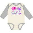 thumbnail image 3 of Inktastic My Nana Loves Me- Cute Elephants Boys or Girls Long Sleeve Baby Bodysuit, 3 of 5