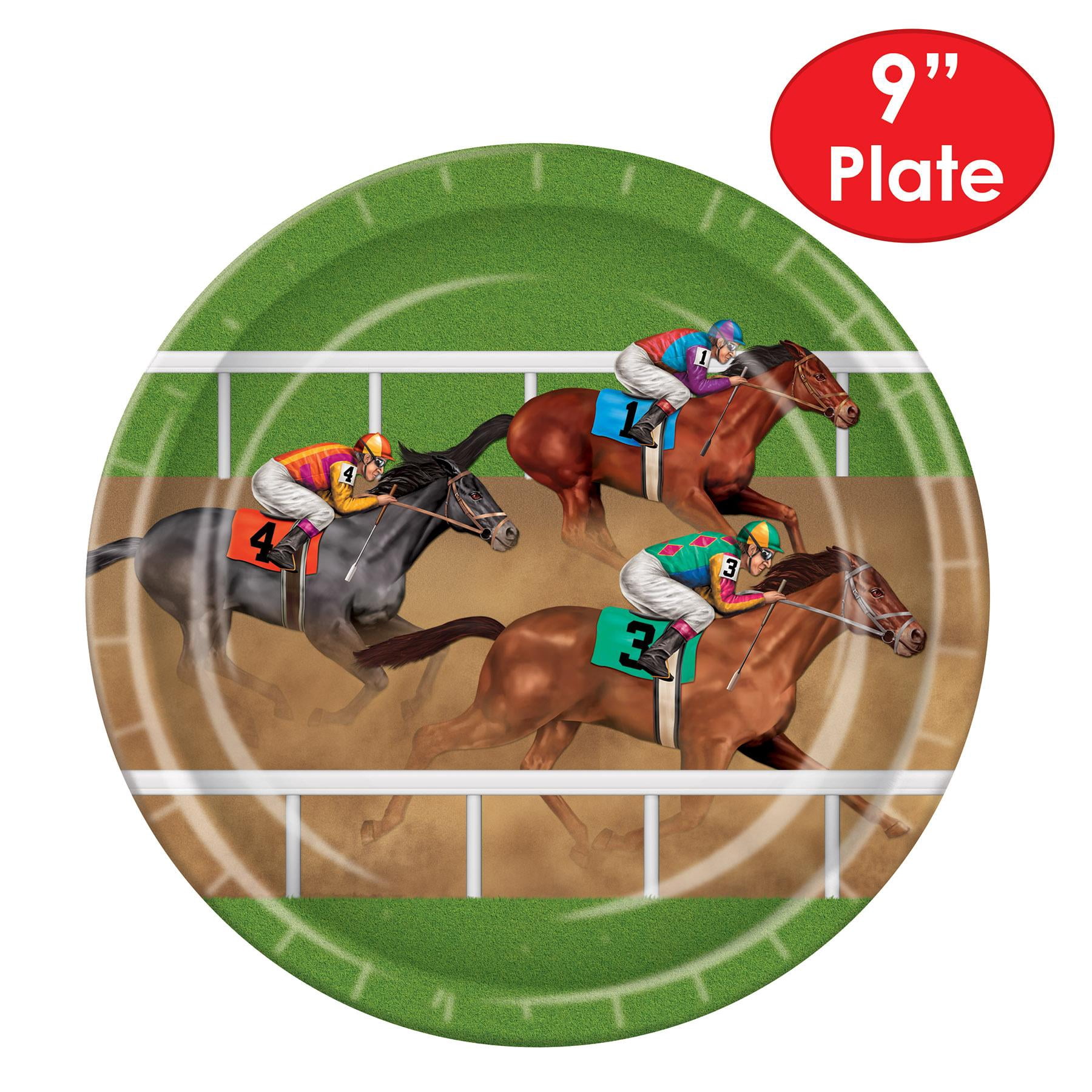 96 Pack Beistle Horse Racing Theme Party Paper Plates 9 inch