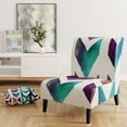 thumbnail image 5 of Designart "Geometric Pattern Of Red And Blue Arrows" Upholstered Transitional Accent Chair - Arm Chair, 5 of 5