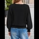 thumbnail image 4 of Suéter de Cuello Redondo con Botones para Mujer, Camisetas Henley de Larga de Otoño, Tops de Punto Holgados A Negro XL, 4 of 8